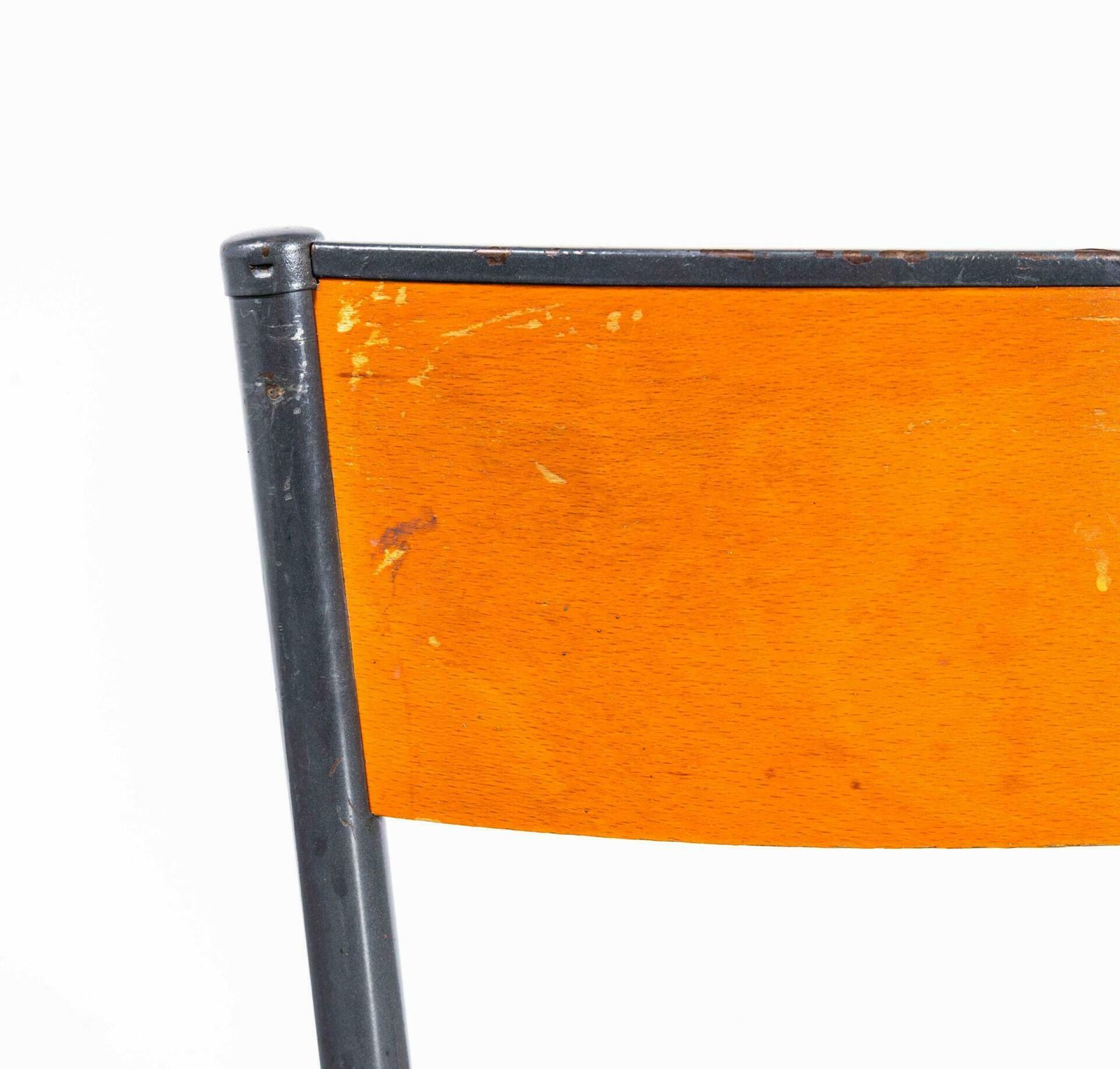 1960's French Mullca Stacking Dining Chair 510   Slate Frame   Set Of Eight photo vinterior