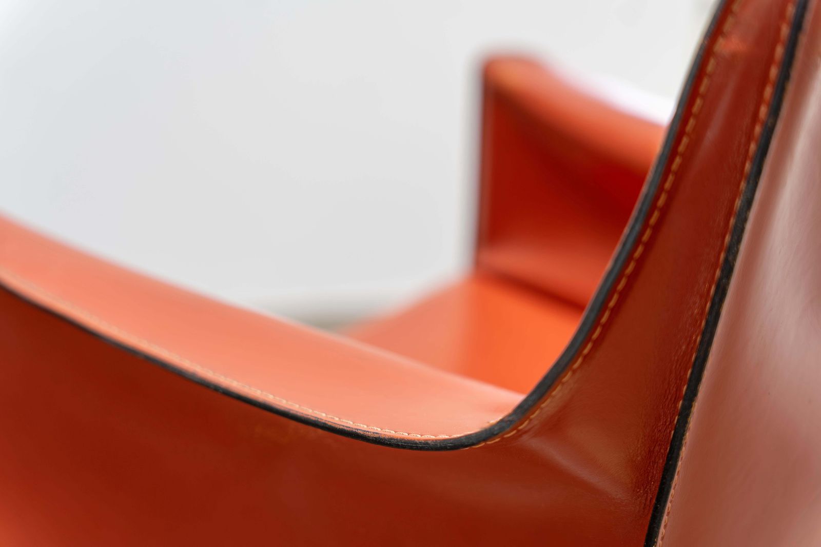 Leather "Cab" 413 Arm Chair By Mario Bellini Cassina, 1977 photo 1750.0