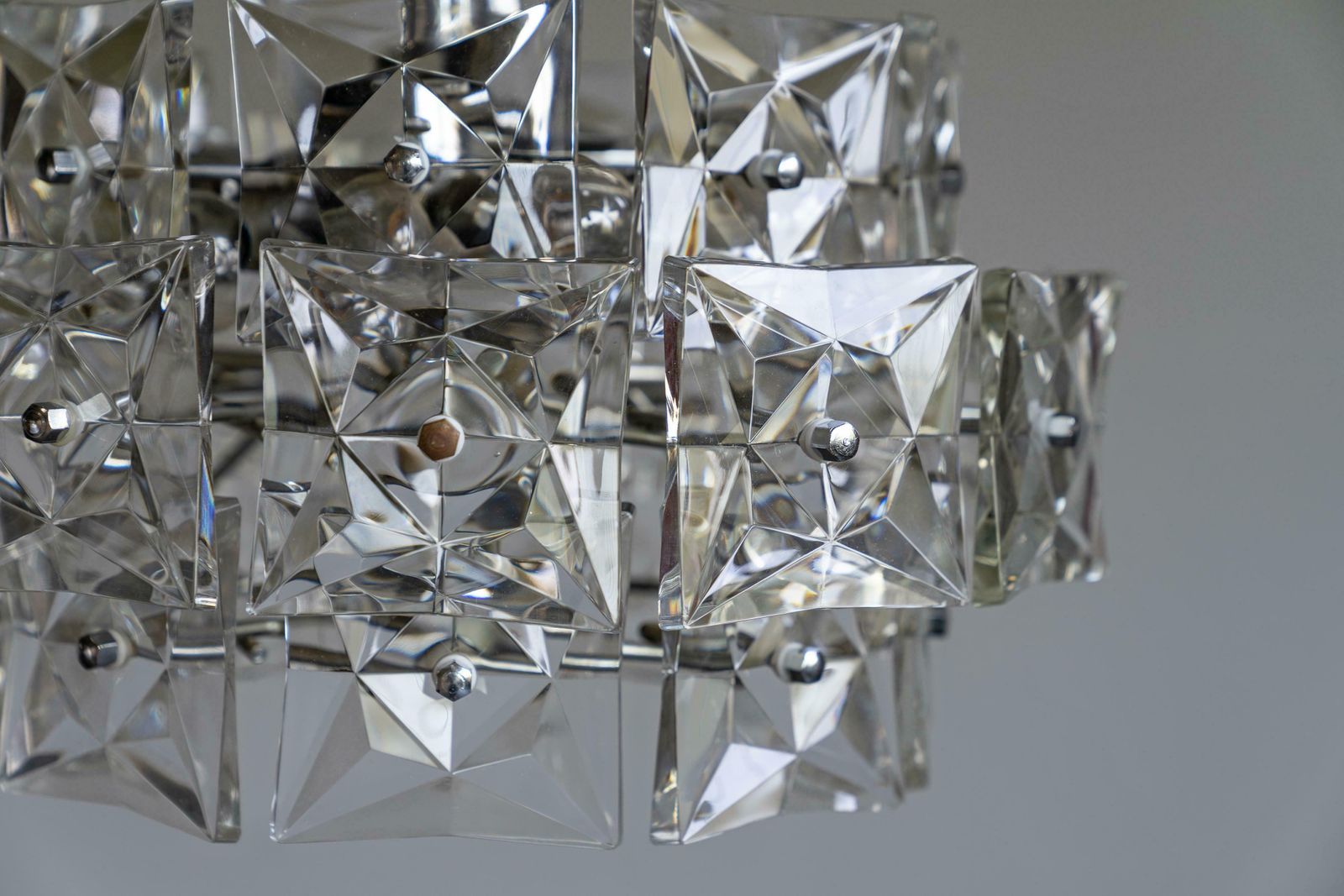 Mid Century Crystal Glass Chandelier By Kinkeldey Germany, 1960s photo 1442.0