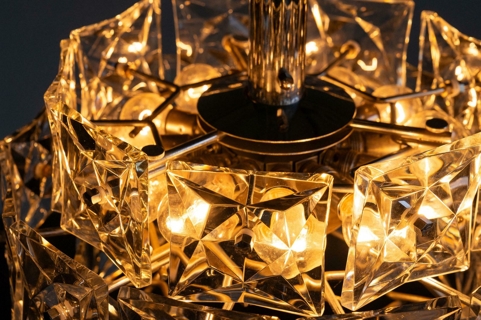 photo furniture Mid Century Crystal Glass Chandelier By Kinkeldey Germany, 1960s