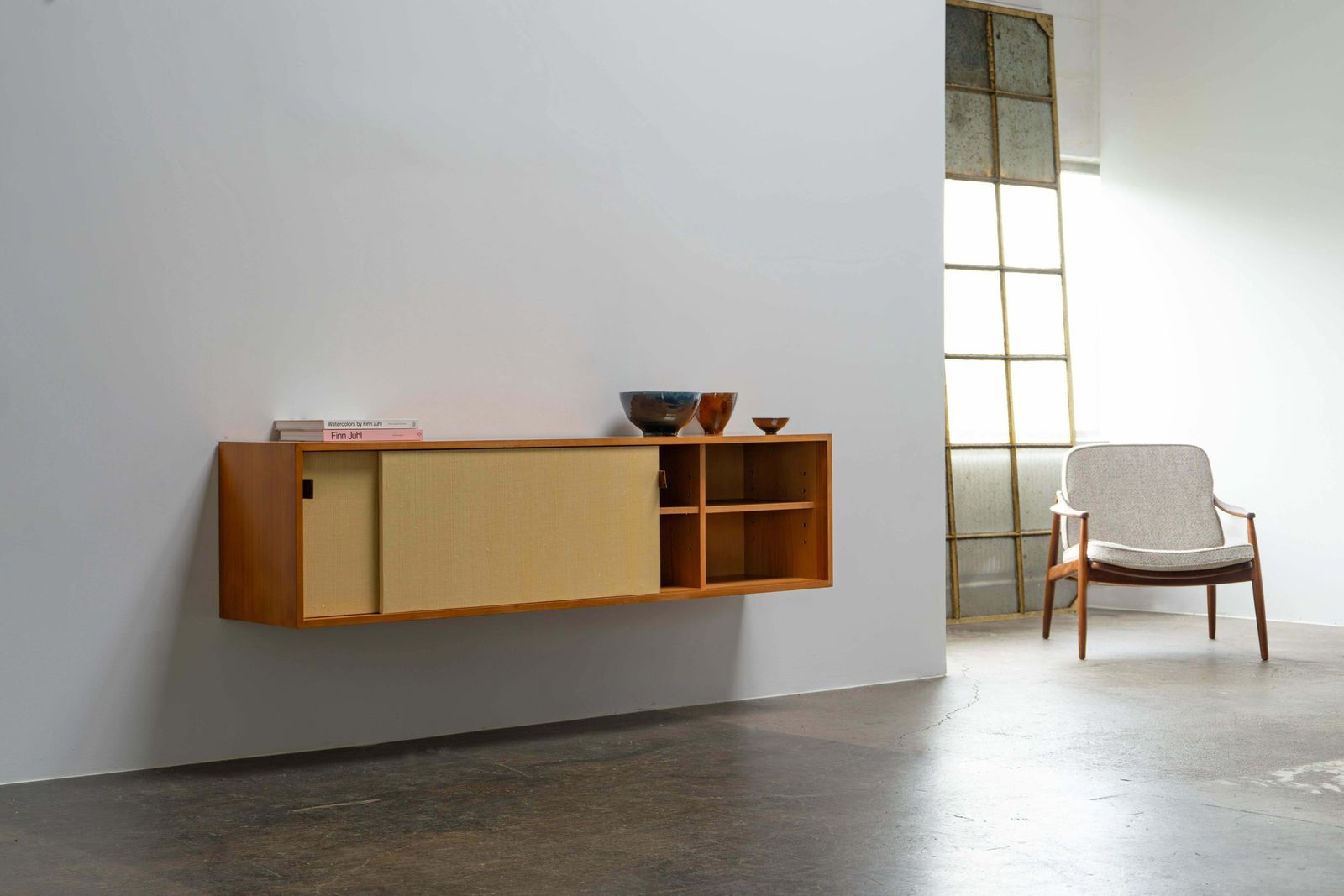 Mid Century Wall Hanging Sideboard By Florence Knoll, Knoll International, 1950s photo buy