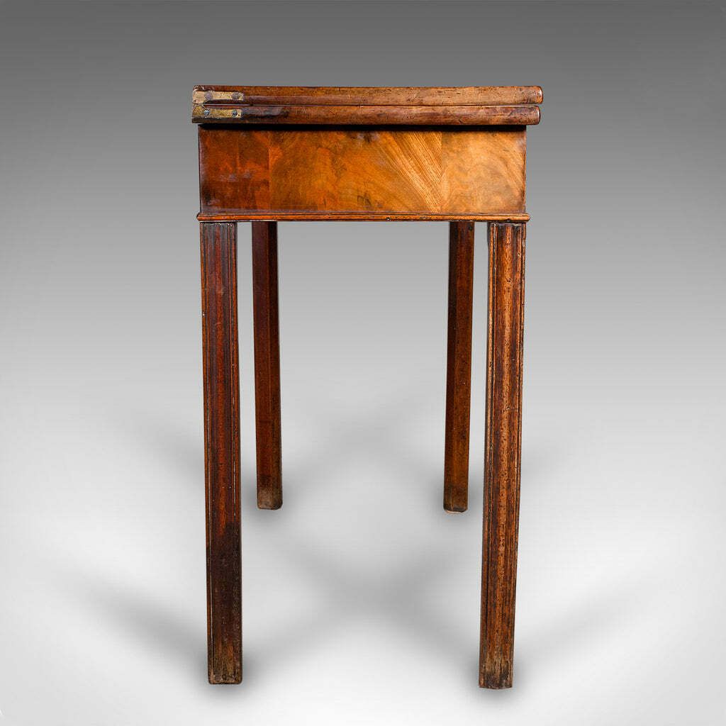 Antique Fold Over Tea Table, English, Card, Chippendale Manner, Georgian, C.1750 photo 2950.0