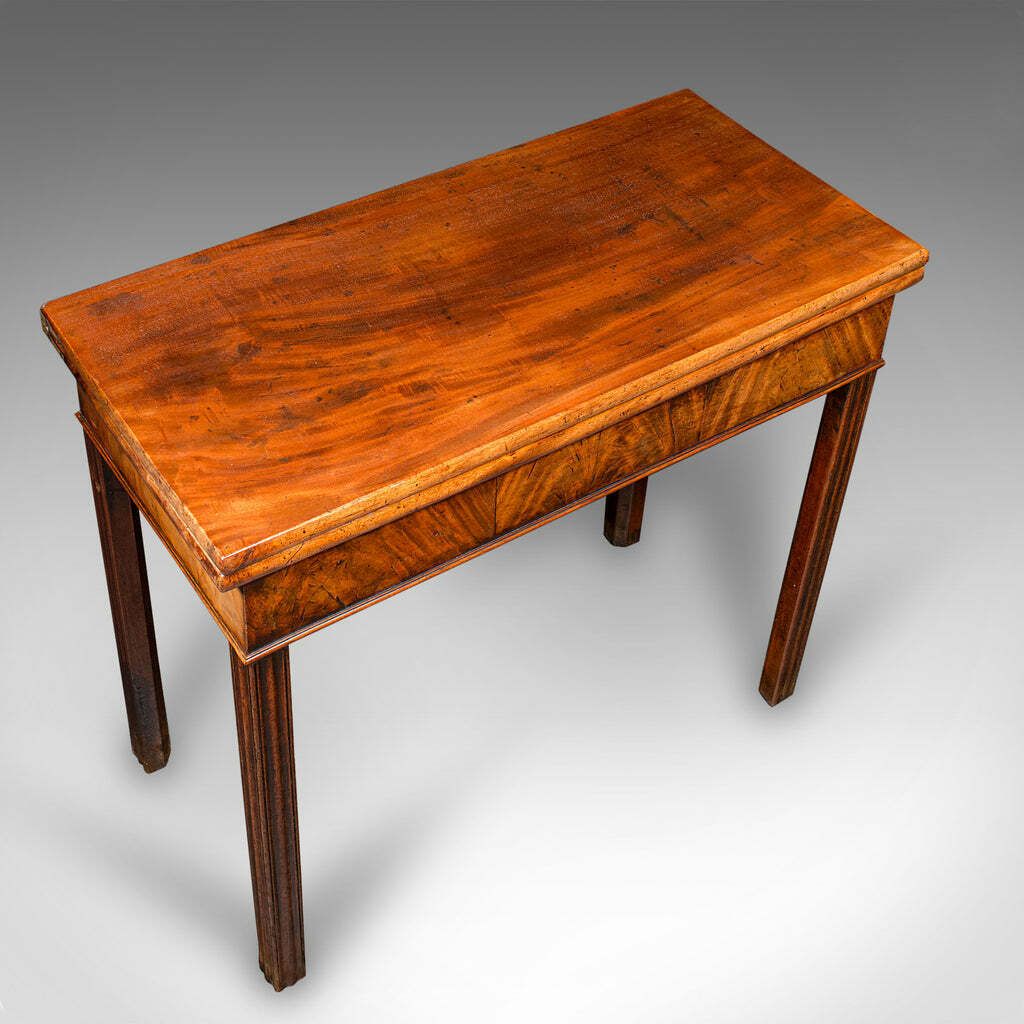 photo furniture Antique Fold Over Tea Table, English, Card, Chippendale Manner, Georgian, C.1750
