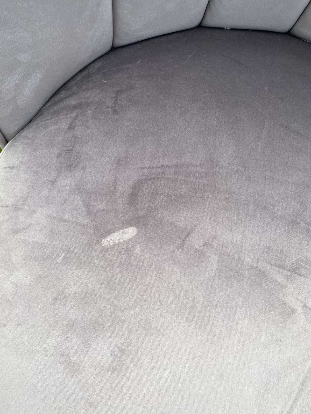 4 Grey Velvet Dining Chairs In Fairly Good Condition. Some Marks That Can Be Removed With photo furniture