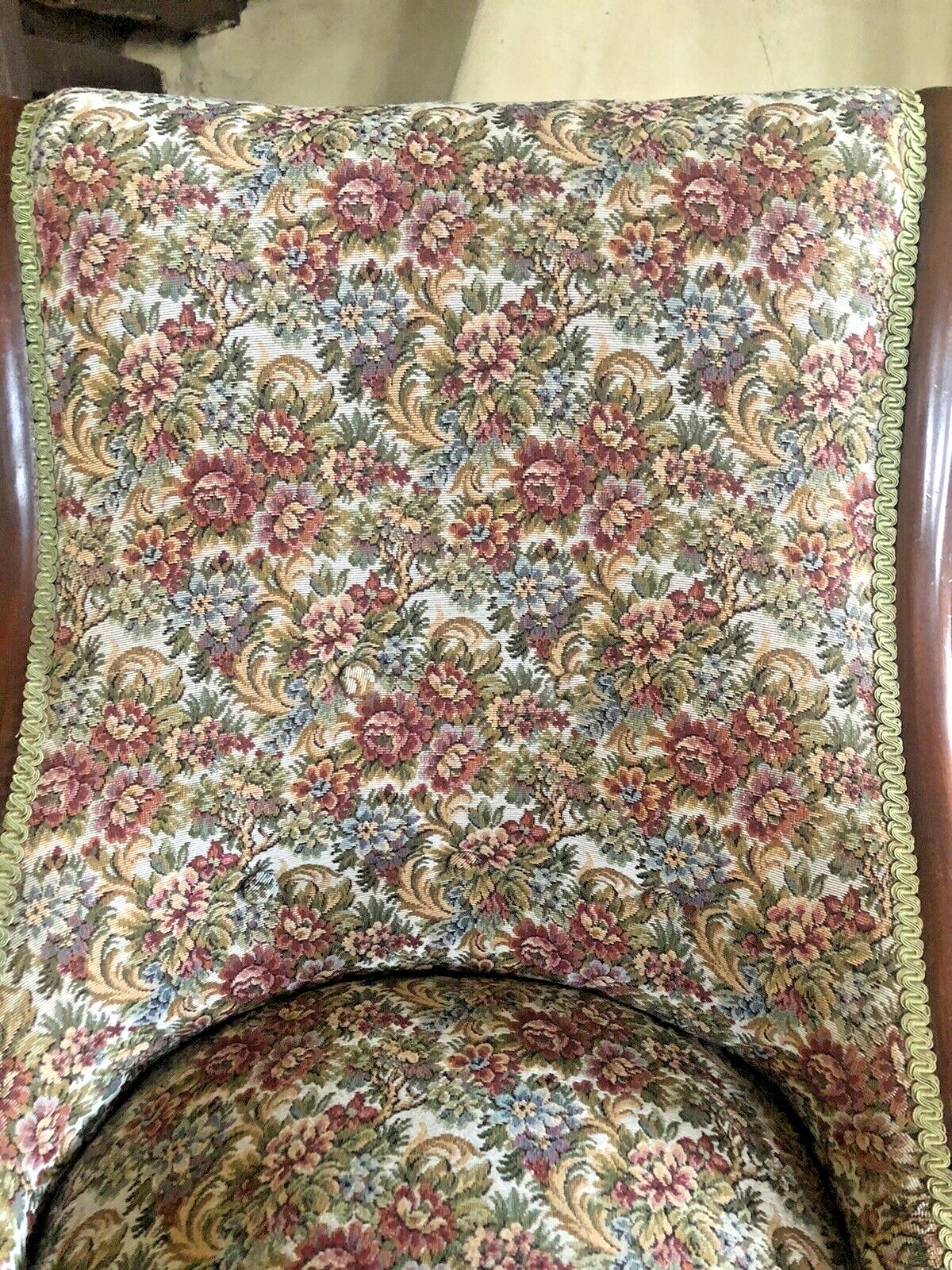 photo buy Original Antique Ornate Woven Tapestry Ladies Slipper Nursing Chair