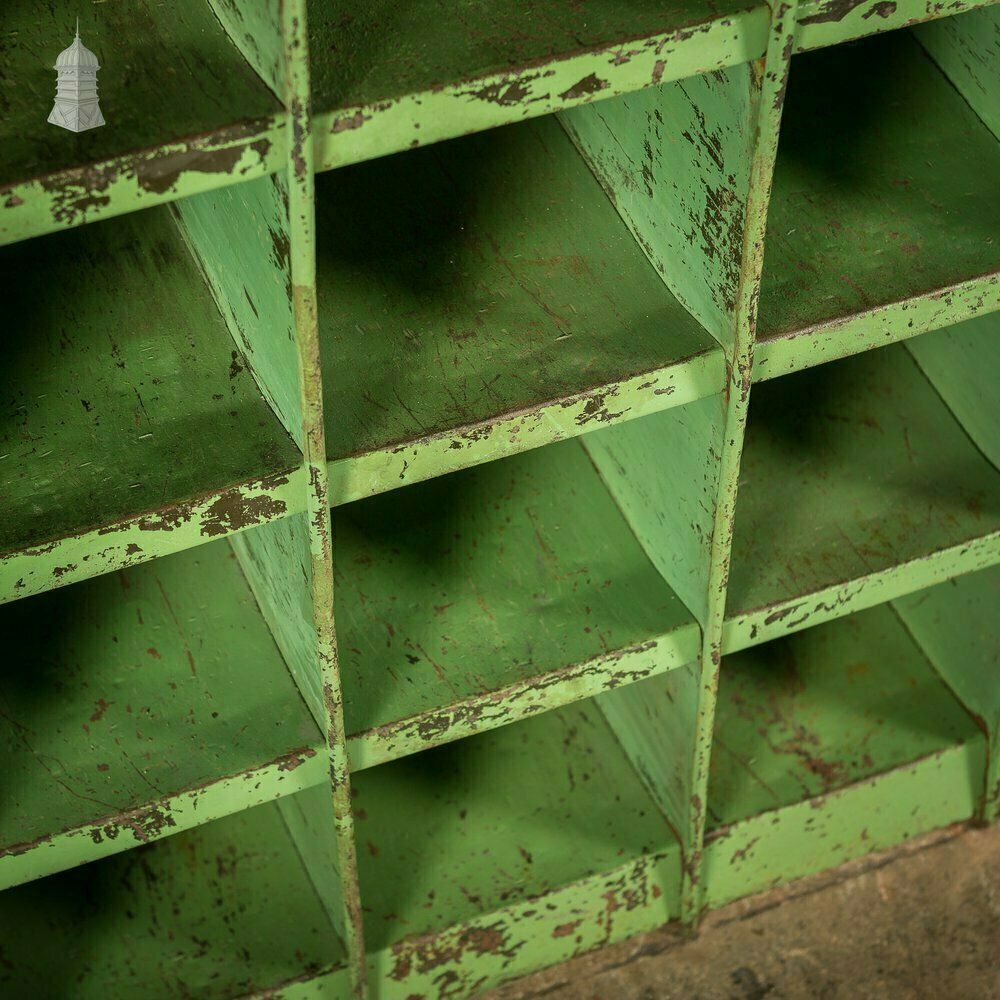 Green Painted Steel Industrial Workshop Pigeonhole Shelf Unit photo buy