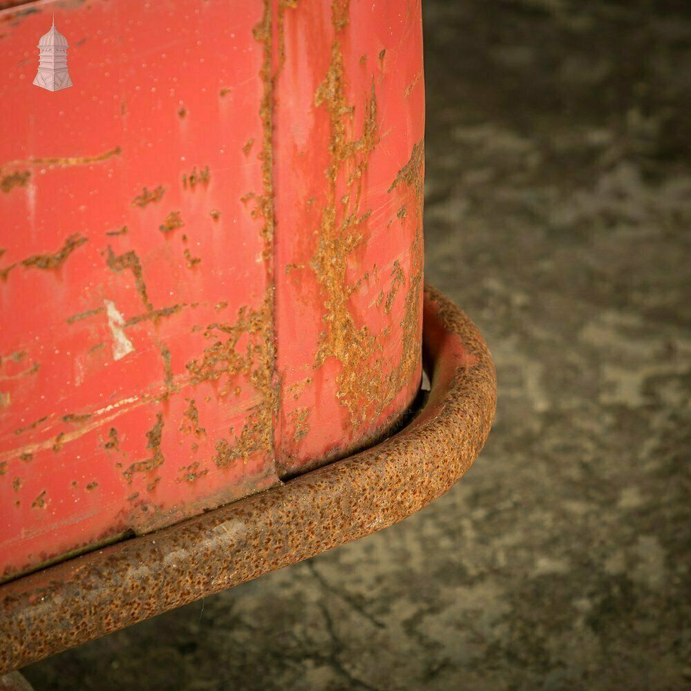 810.0 Wheeled Industrial Cart, Rusty Distressed Red Painted Steel, Factory Skip photo