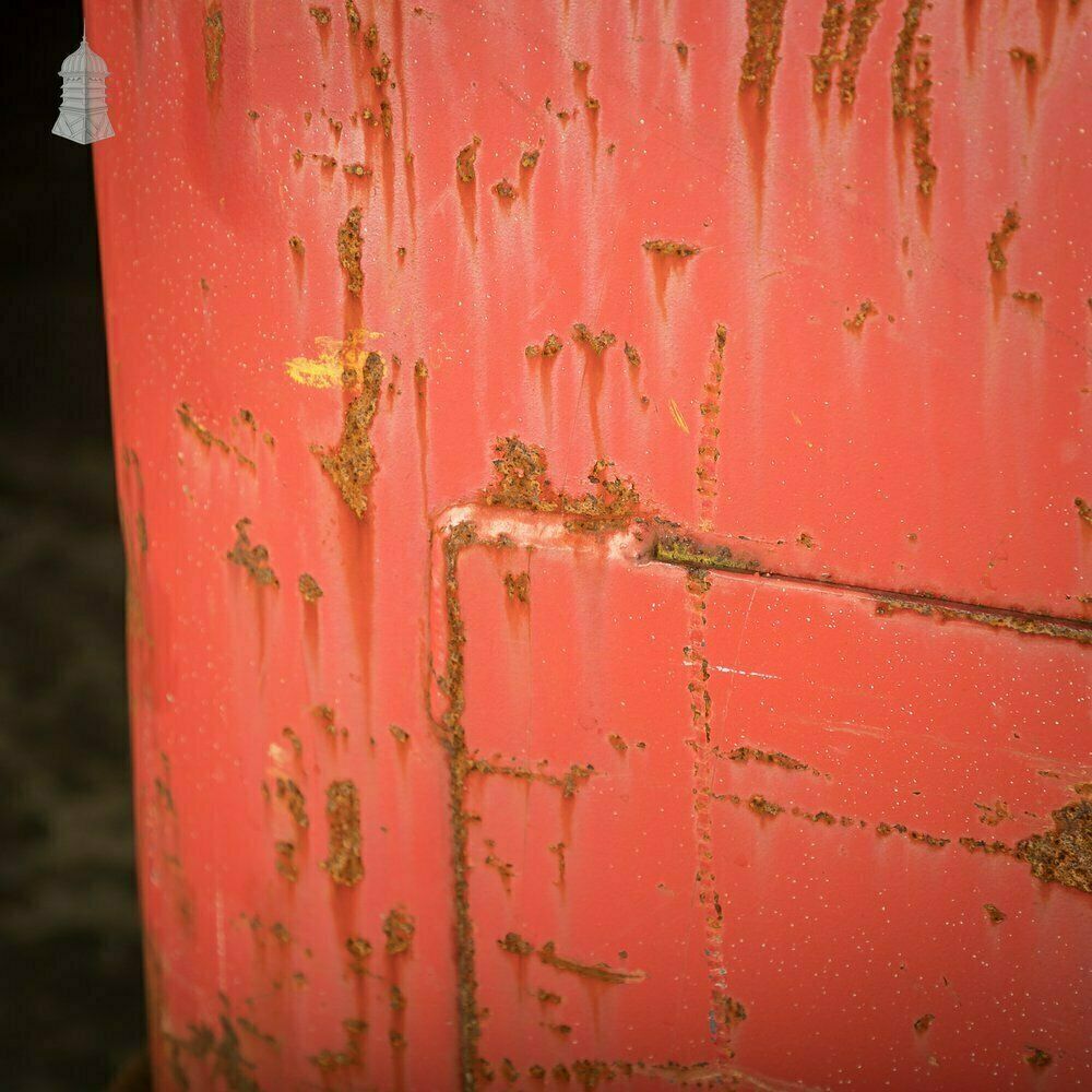 photo buy Wheeled Industrial Cart, Rusty Distressed Red Painted Steel, Factory Skip