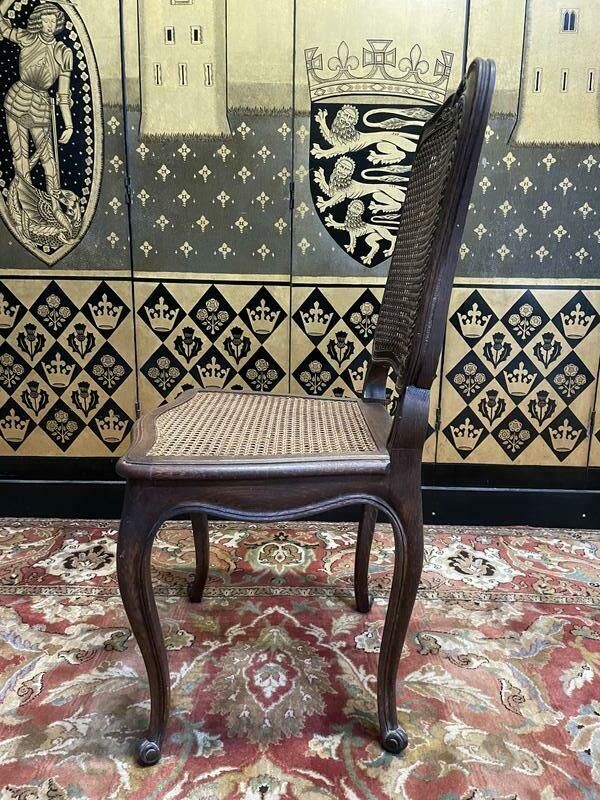 Suite De 6 Chaises Cannées Style Louis XV En Chêne photo vinterior