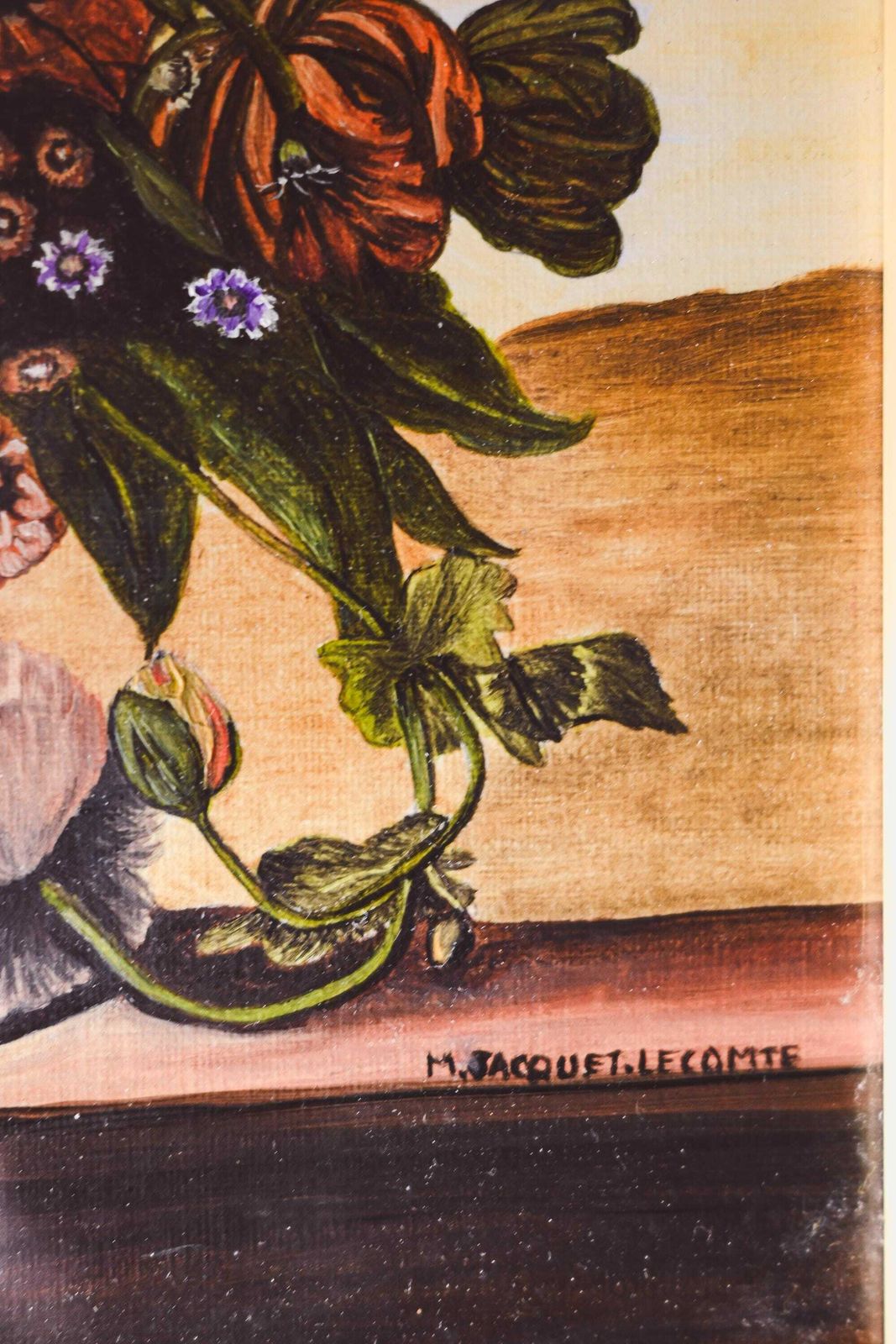 Naif Oil Painting   Colorful Bouquet Of Flowers   Jacquet Lecomte photo 189.0