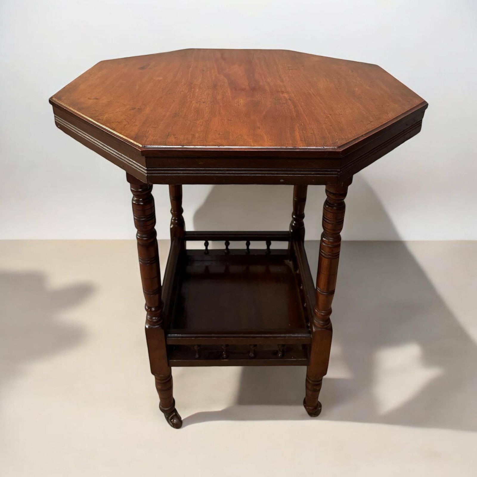 Antique Edwardian Six Sided Top Occasional Table / Made In England C1900