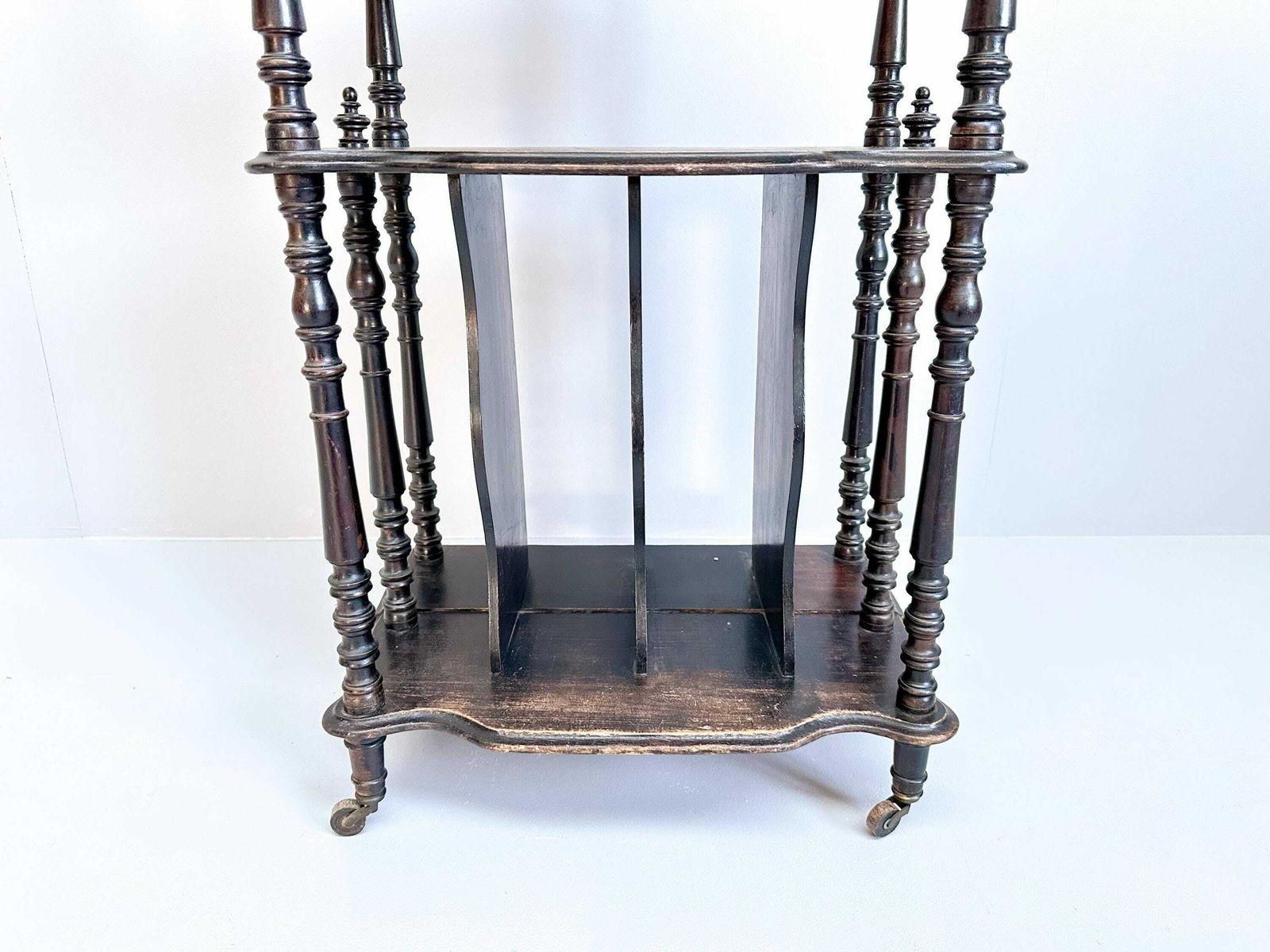 Vintage Wooden Etagere On Castors, Music Stand, Whatnot photo for sale
