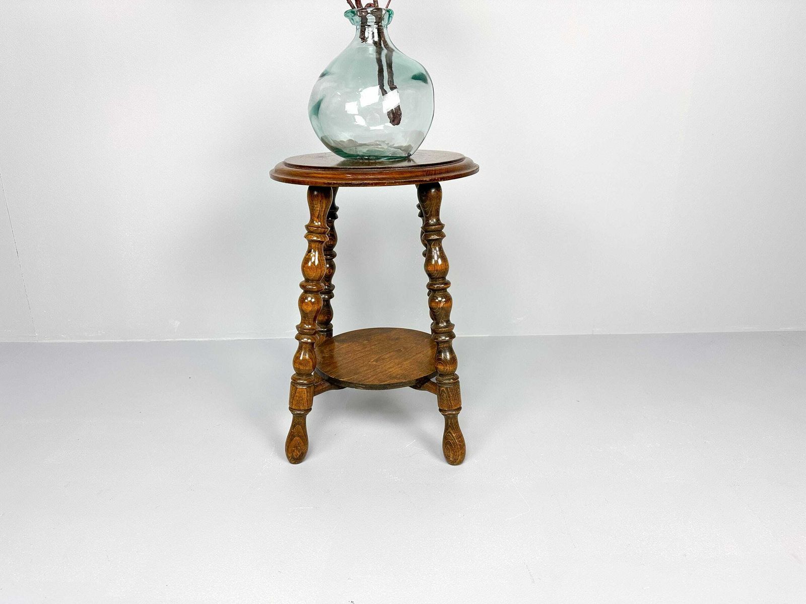 Vintage Carved Stool | Farmhouse And Cottage Decor | Display Table And Plant Stand