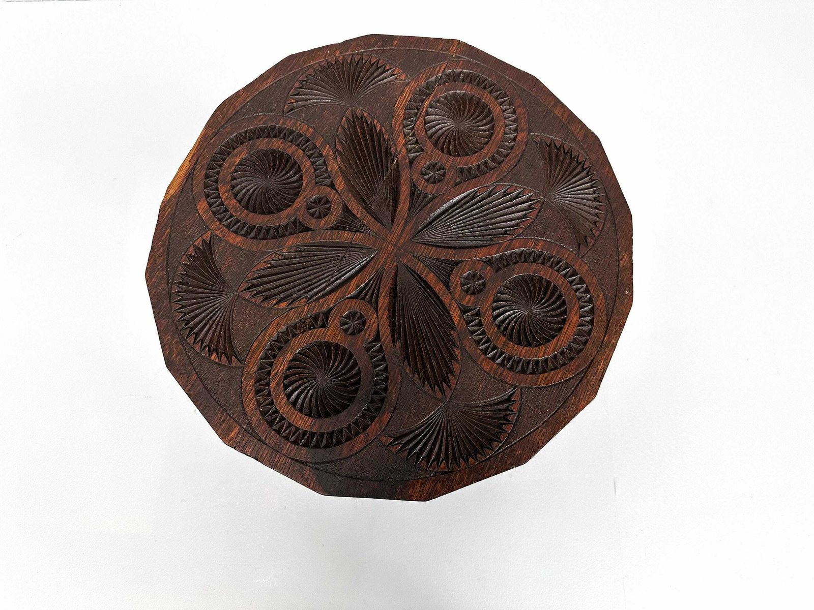 Vintage Tilt Top Carved Low Table | Plant Stand photo Furniture