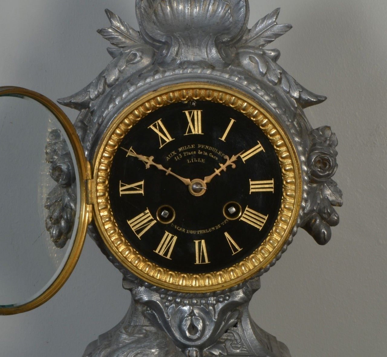 French Mantel Clock Le Premier Miroit Signed Francois Moreau Circa 1870 photo for sale