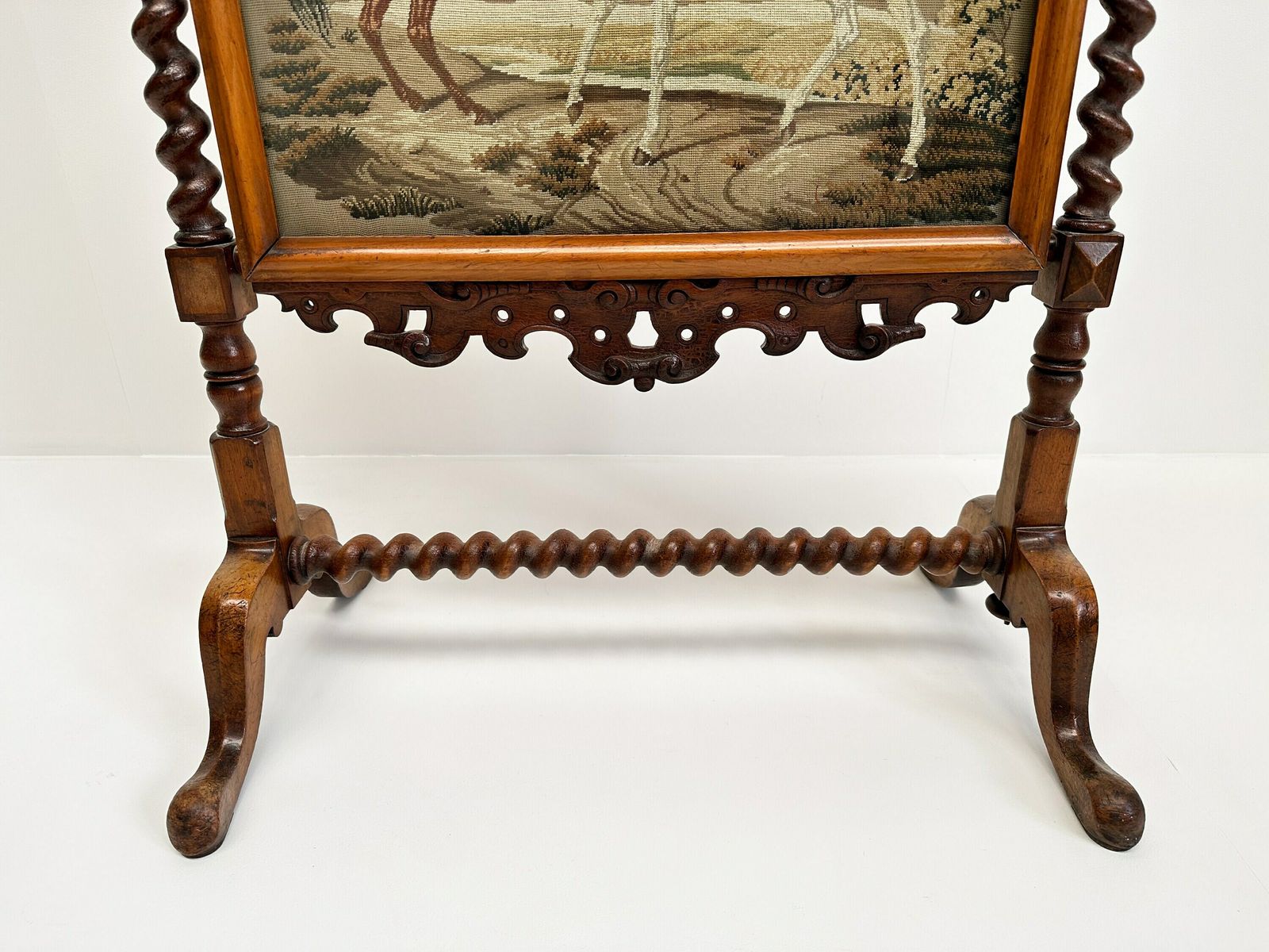 Antique Victorian Needlepoint Fire Screen photo furniture