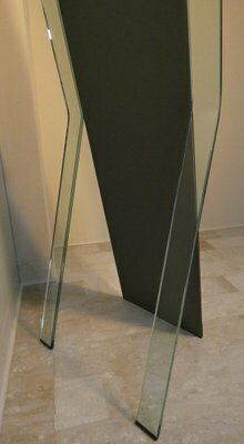 Vertical Mirror In Oblique Curved Glass By Massimo Morozzi For Fiam, 1980s photo vintage
