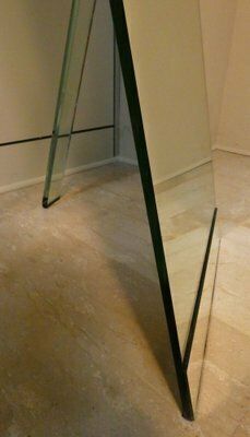 2050.0 Vertical Mirror In Oblique Curved Glass By Massimo Morozzi For Fiam, 1980s photo