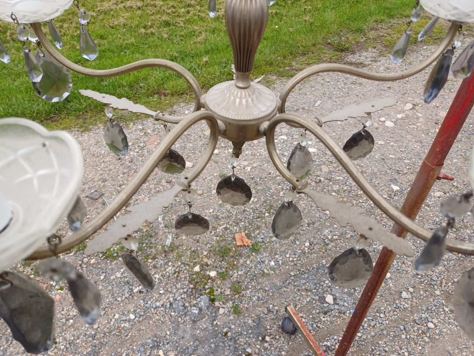 Pair Of Glass And Crystal Pampilles And Bobéches Chandeliers photo vinterior