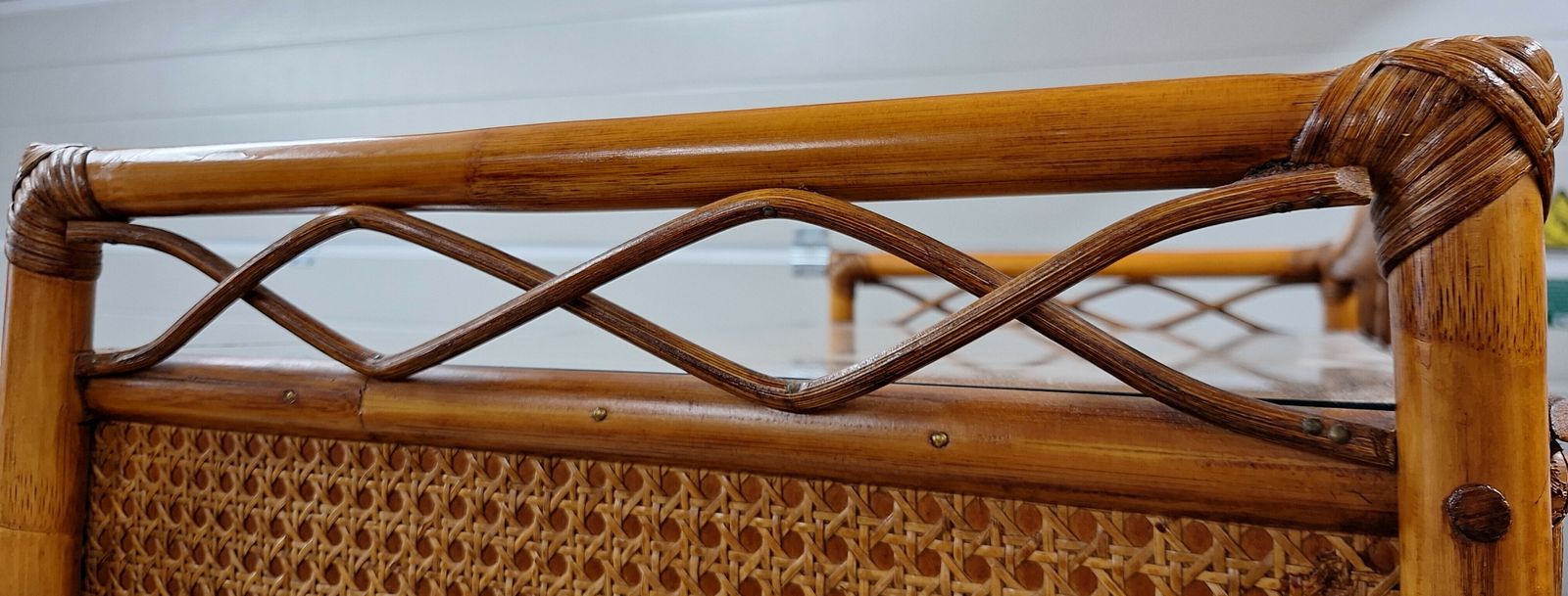 Reduced Price   Angraves "Invincible" Cane & Bamboo Bedroom Furniture Set.  Reasonable Offer Considered photo vintage