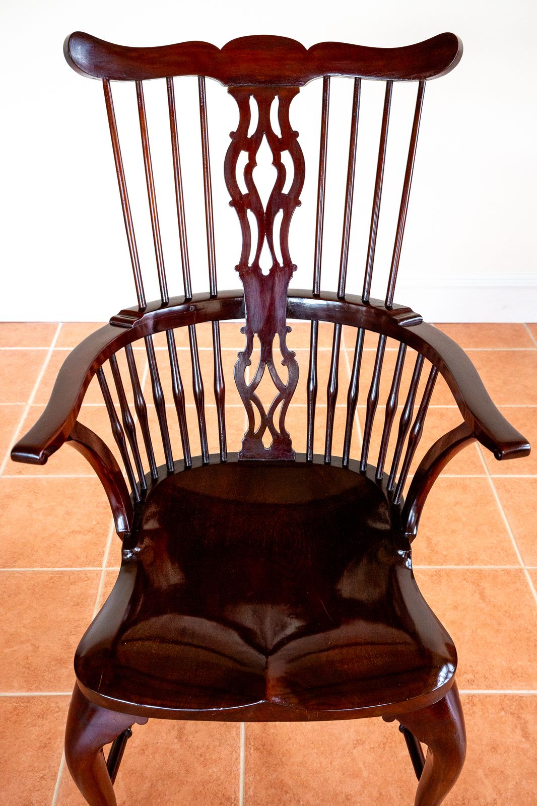 photo for sale Fine Thames Valley Windsor Chair Mahogany 18th Century Fine Antiques Windsor Armchair Country House Antiques Stamped Windsor Chair 1790 1810