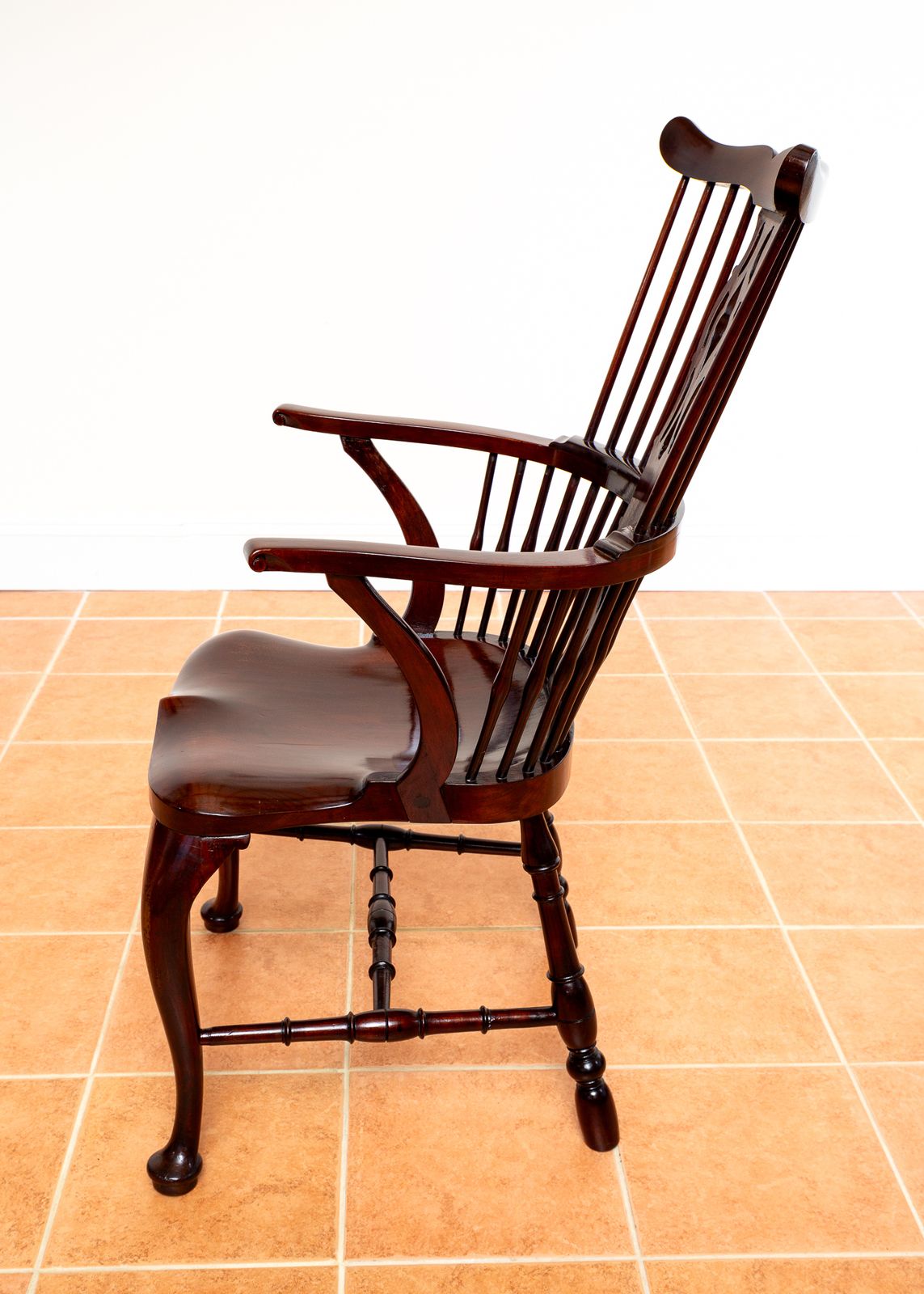 4450.0 Fine Thames Valley Windsor Chair Mahogany 18th Century Fine Antiques Windsor Armchair Country House Antiques Stamped Windsor Chair 1790 1810 photo
