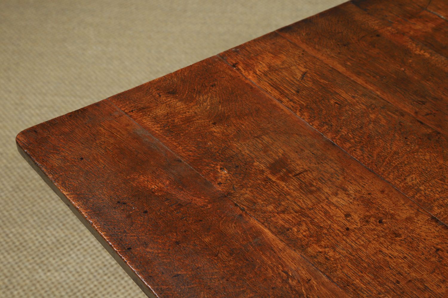 English Georgian Oak & Yew Wood Rectangular Top Occasional Wine Supper Tripod Table (Circa 1760) photo for sale