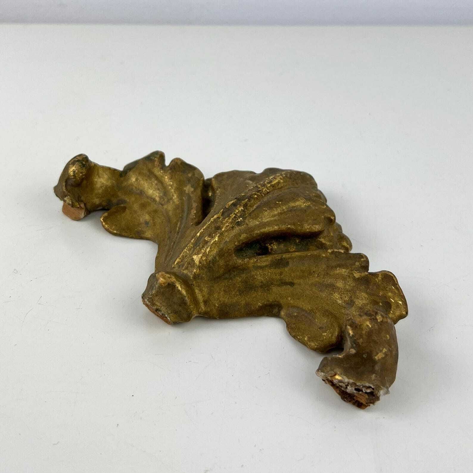 Small Antique Gilt Wood Carving Fragment, Architectural Salvage photo 135.0