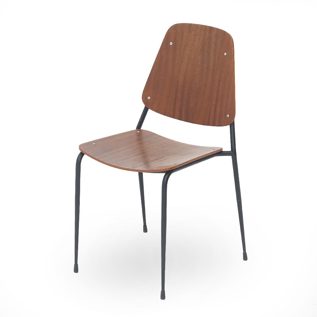 4 Chairs With Seat And Back In Curved Plywood, 1960s photo vintage