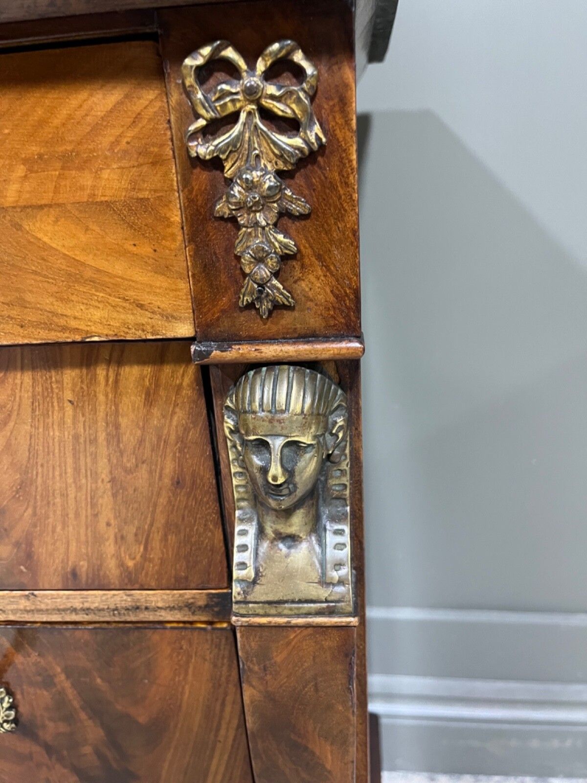 photo furniture Antique Chest Of Drawers Egyptian Revival Antique Bedside Chest Marble Top