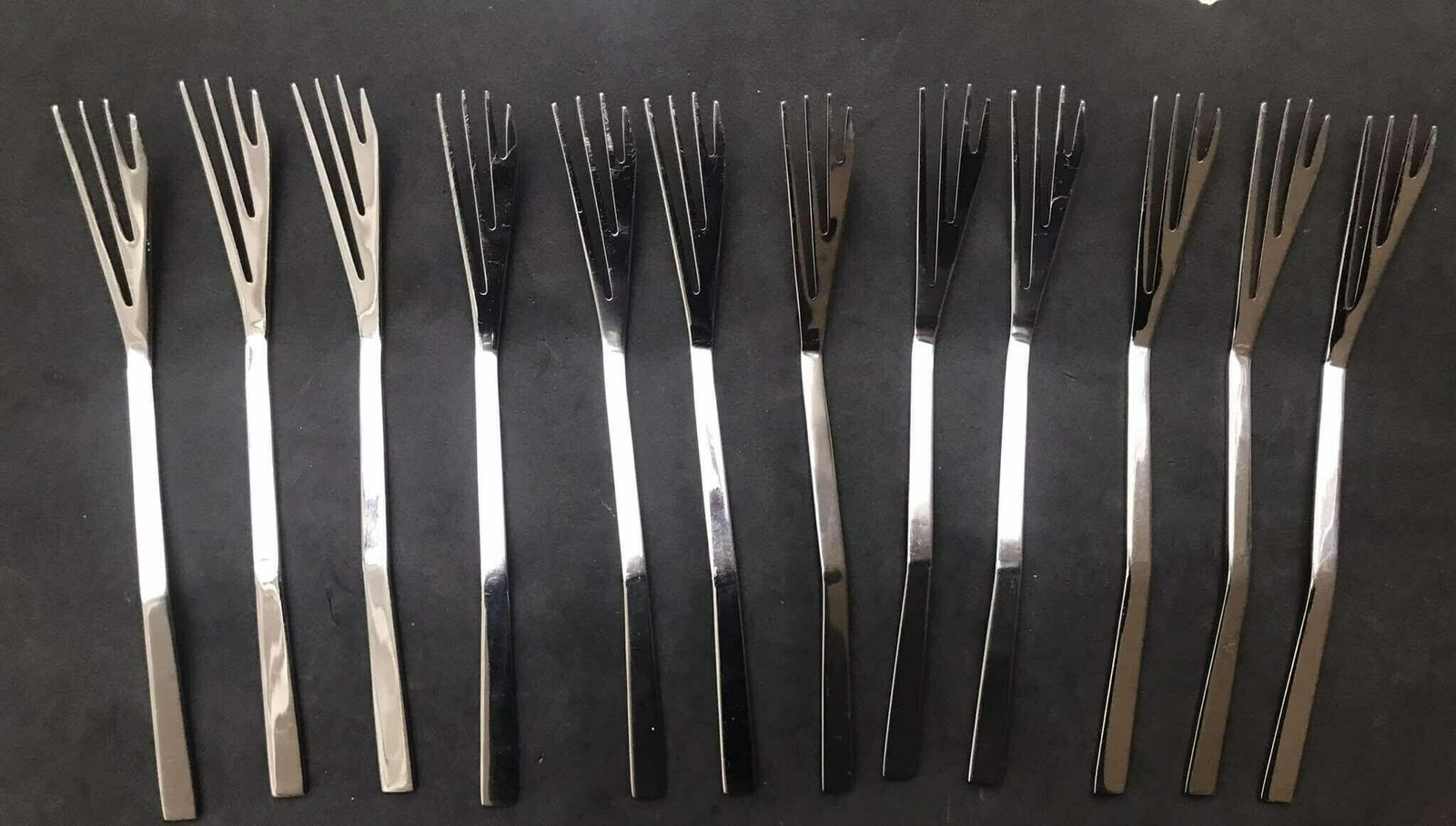 Modernist Set Flatware French Design Space Age Stainless Steel Modernist Design French Casual Lunch Gift Post Modern Vintage 12 Settings photo Home Decor