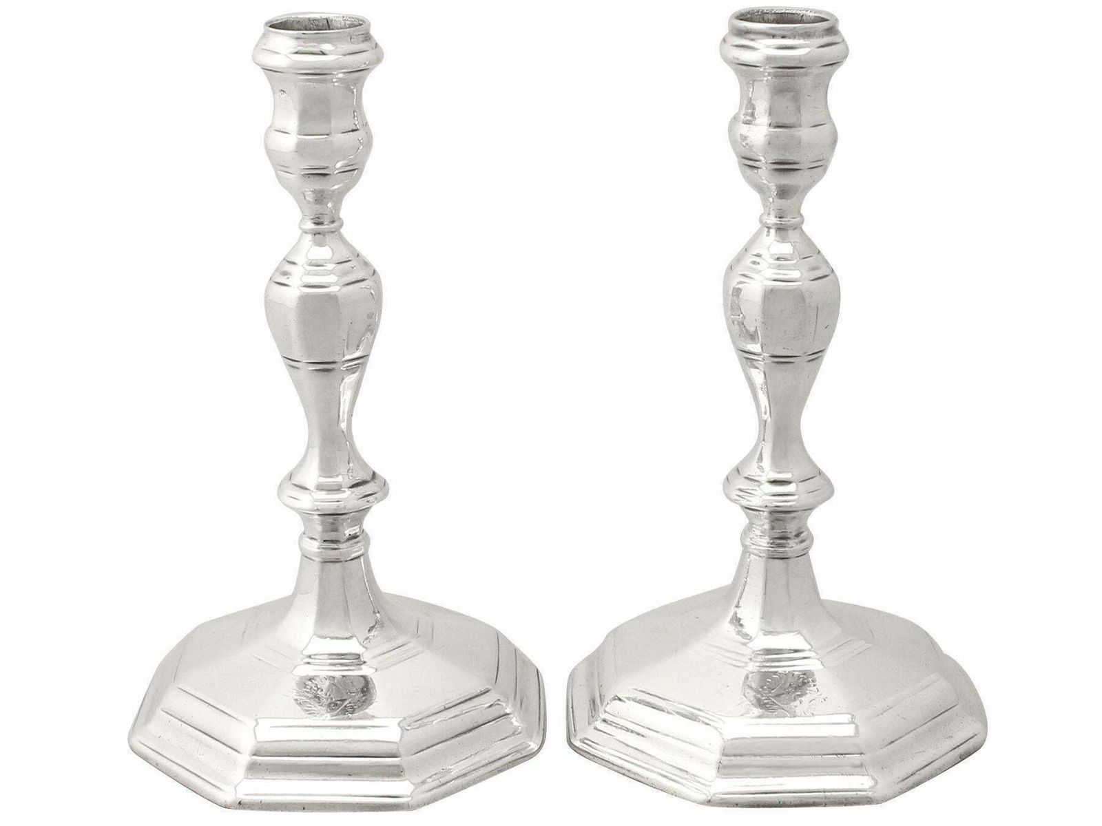 Antique Queen Anne Britannia Standard Silver Candle Holders photo furniture