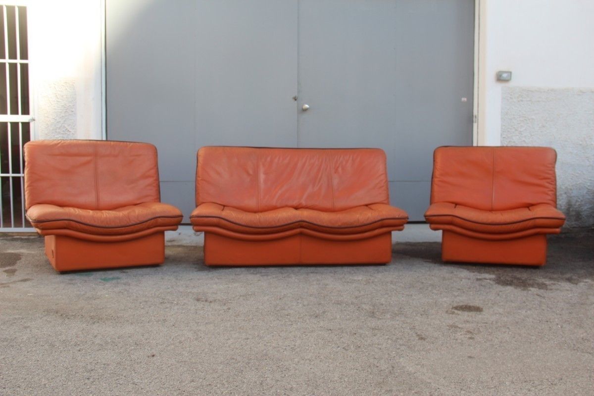 Living Room Seat Italian Design 1980s Leather Particular Form Lev&Lev Production Mod. Gabbiano photo Furniture