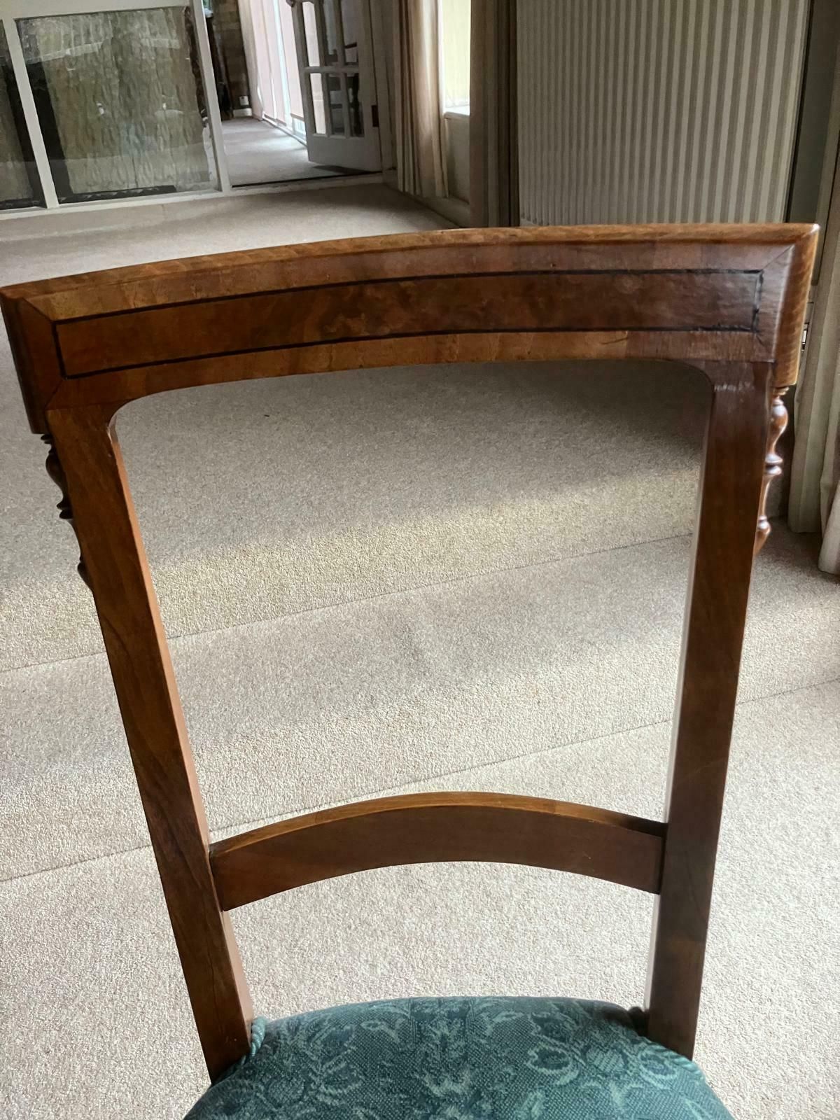 4 X Biedermeier Dining Chairs With Burl Onlay photo buy