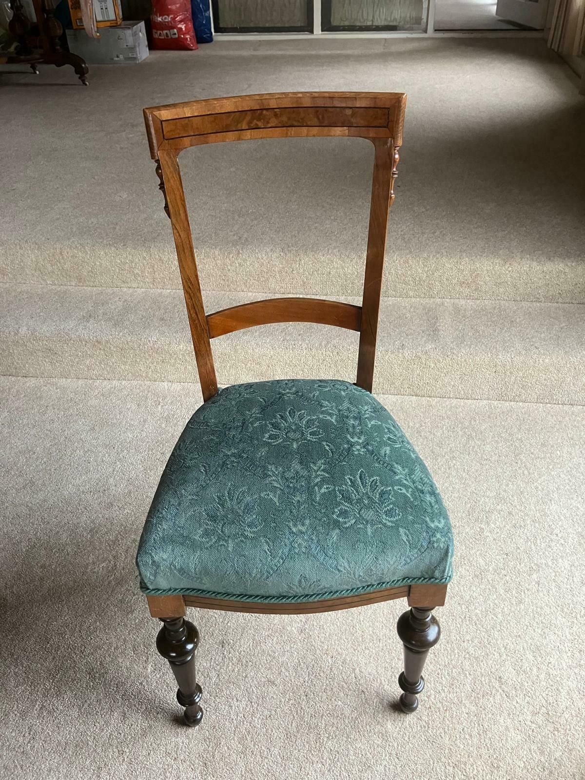 4 X Biedermeier Dining Chairs With Burl Onlay photo vintage