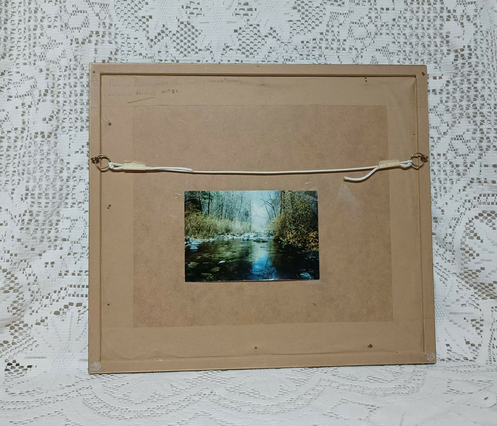 photo furniture Original Pastel Painting Arizona Blue Stream In Forest Scene Artist Signed.