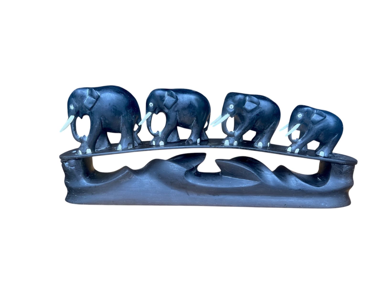 Art Deco Ebony Elephant Herd, 1920s photo 80.0