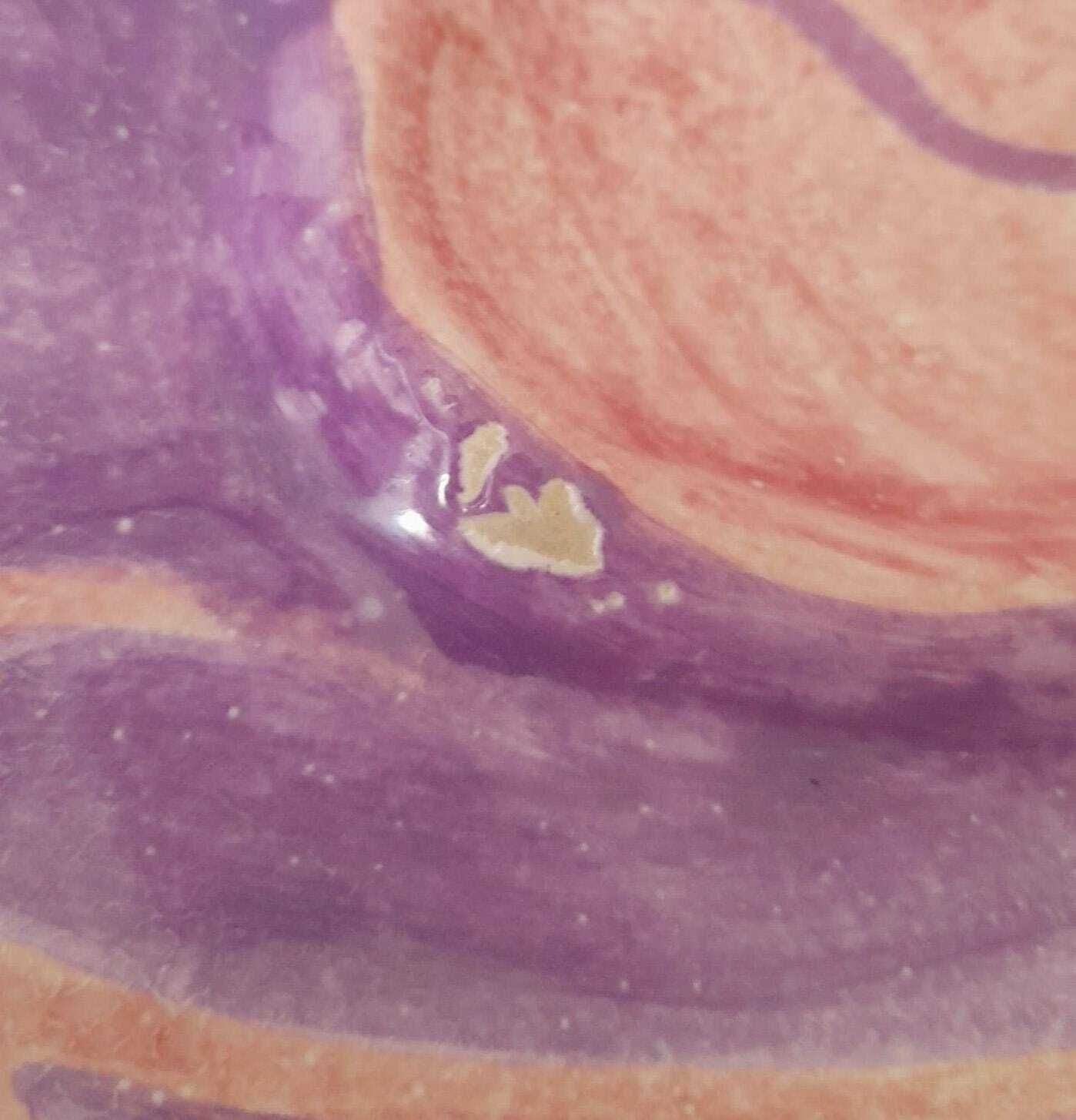 photo for sale Large Ceramic Tray Plate Ernestine Salerno Manufacture Purple Leaves Midcentury 50s