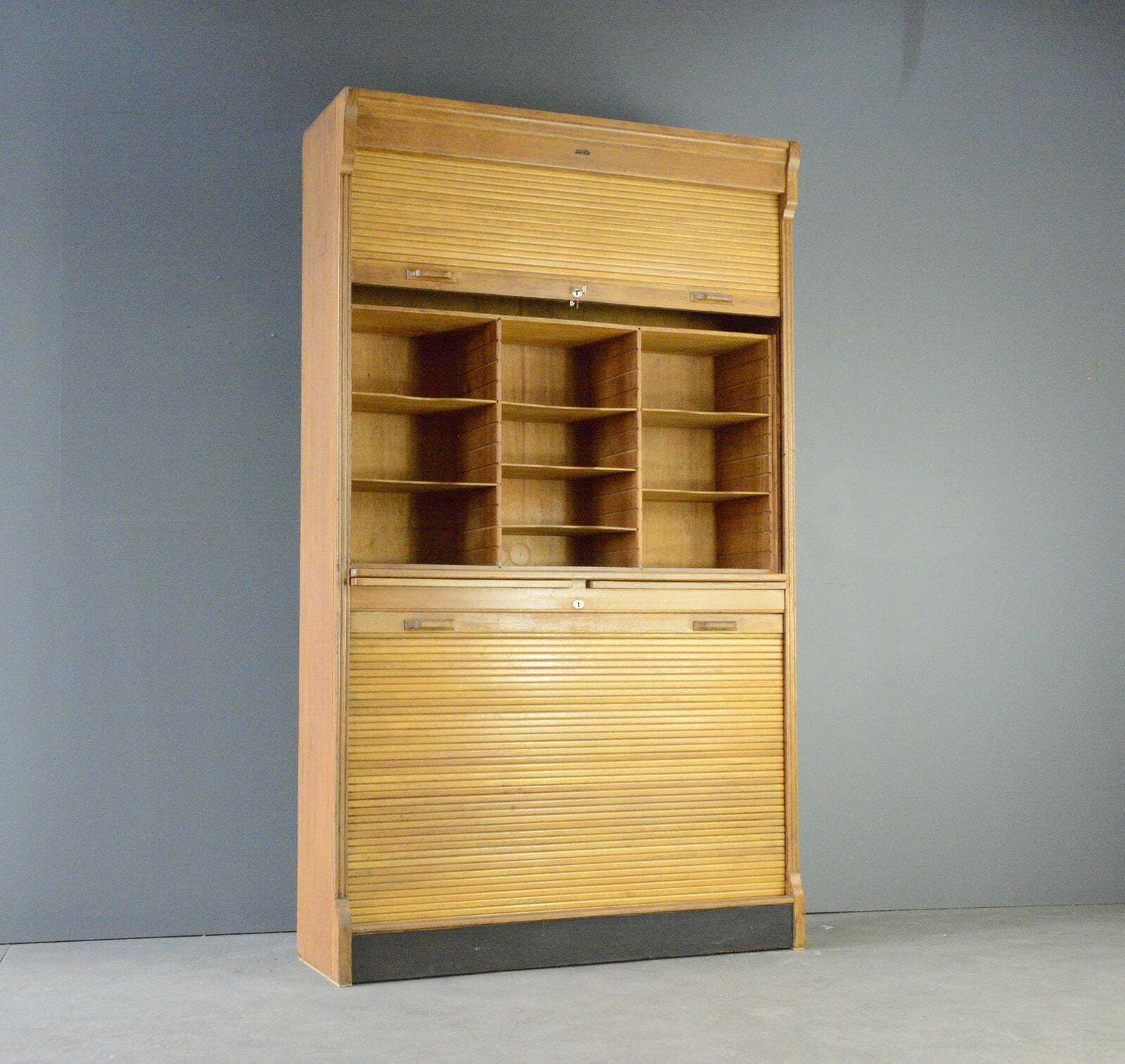 2695.0 Soennecken Tambour Fronted Bookcase Circa 1920s photo