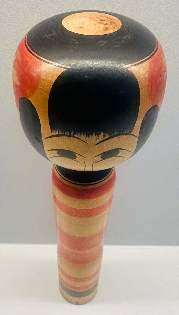 Vintage Striped Japanese Traditional Kokeshi Doll   Yajirou Kei photo Home Decor