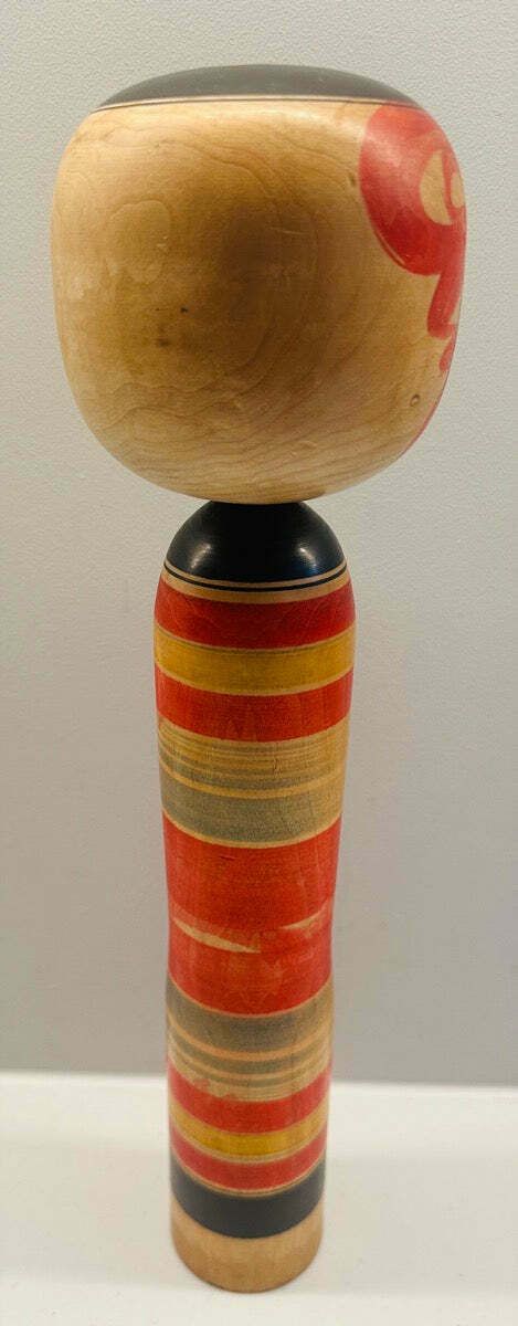 photo vintage Vintage Striped Japanese Traditional Kokeshi Doll   Yajirou Kei
