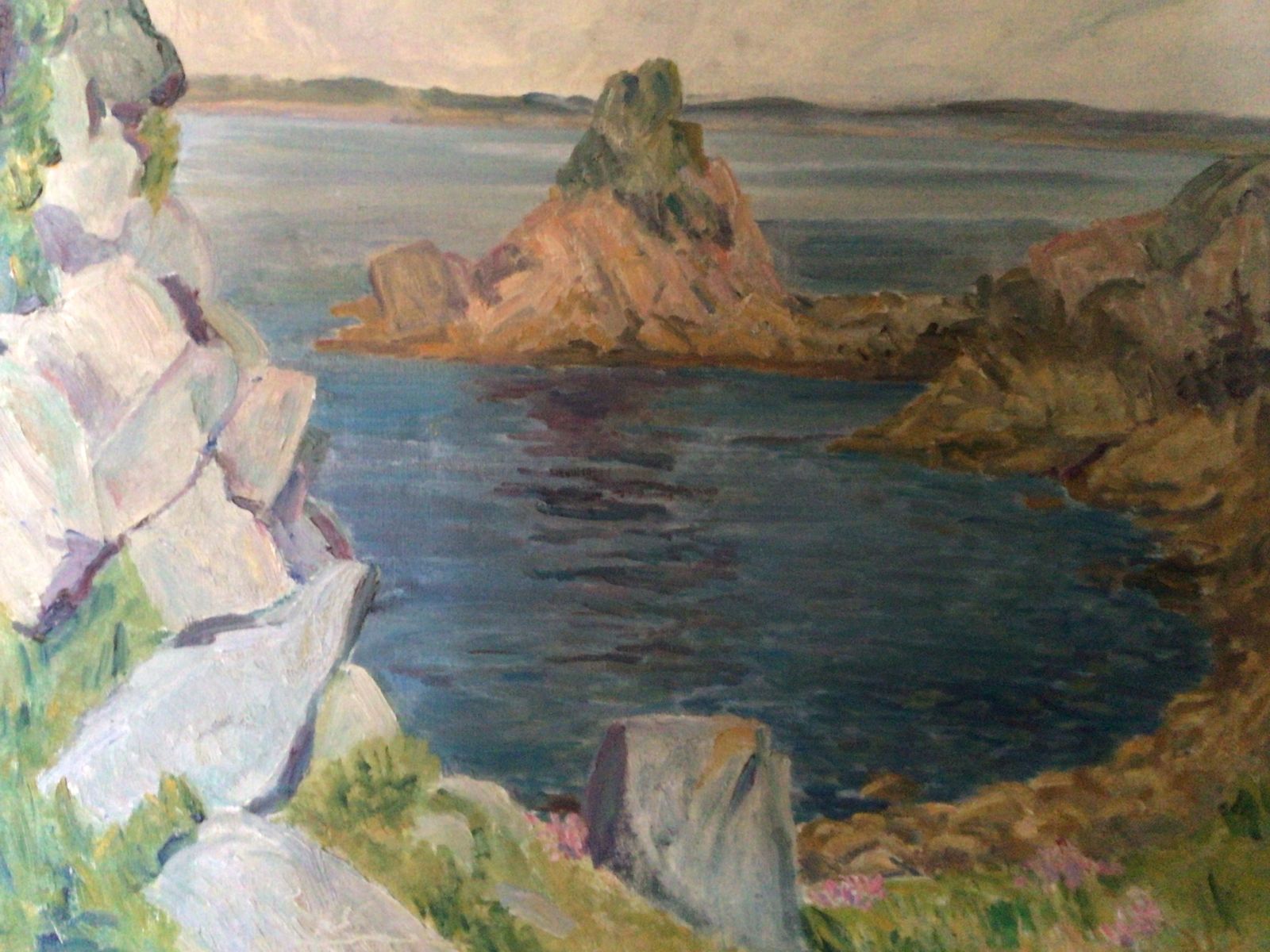 E Lamorna Kerr Framed Oil Painting Of Gugh, Isles Of Scilly, photo for sale