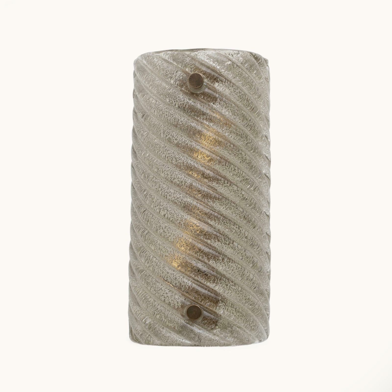 Pair Of Barovier & Toso Style Modern Murano Glass Smoked Twisted Sconces / Cm H25 photo for sale