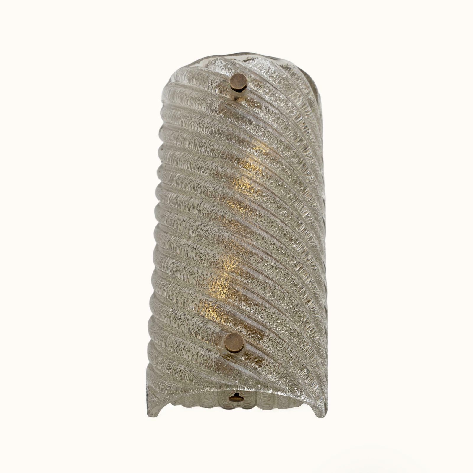 Pair Of Barovier & Toso Style Modern Murano Glass Smoked Twisted Sconces / Cm H25 photo 1538.0
