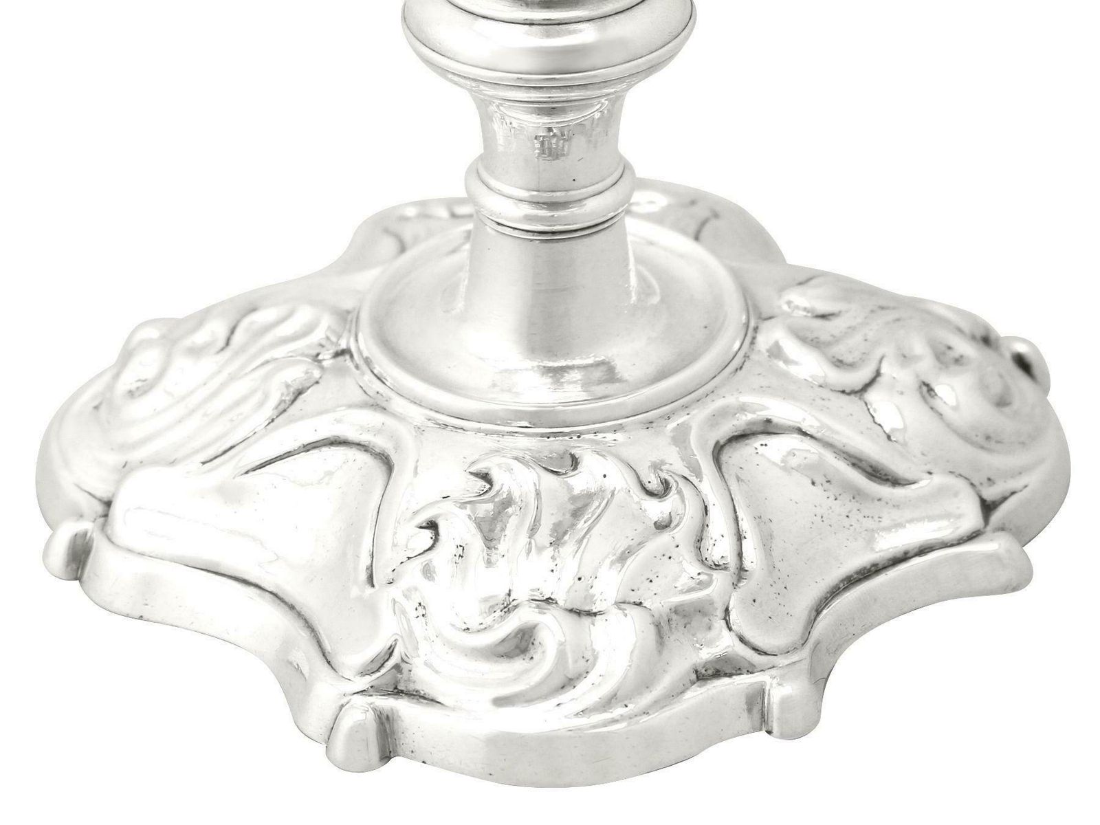 Antique Pair Of English Sterling Silver Candle Holders photo Home Decor