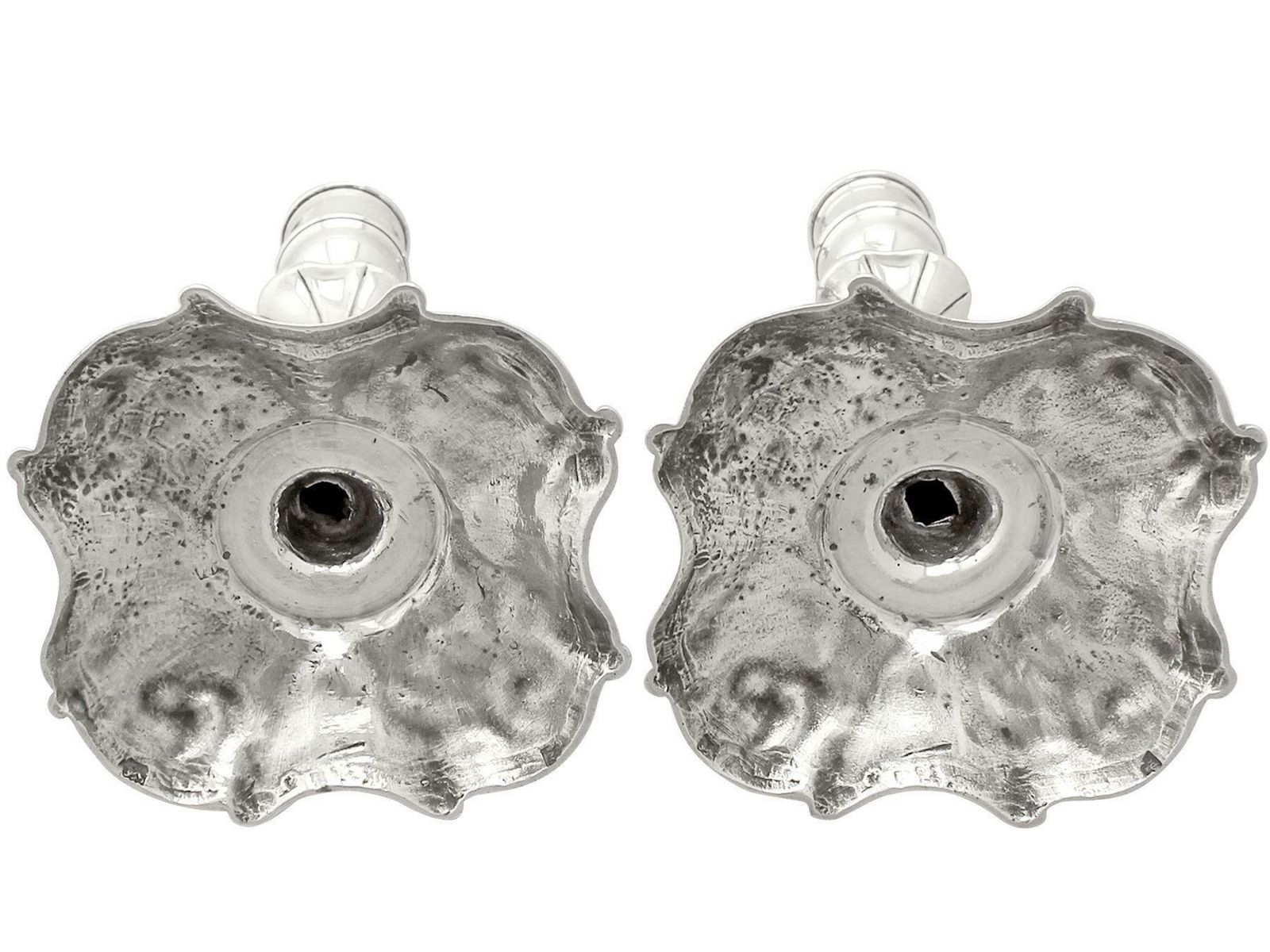 photo furniture Antique Pair Of English Sterling Silver Candle Holders