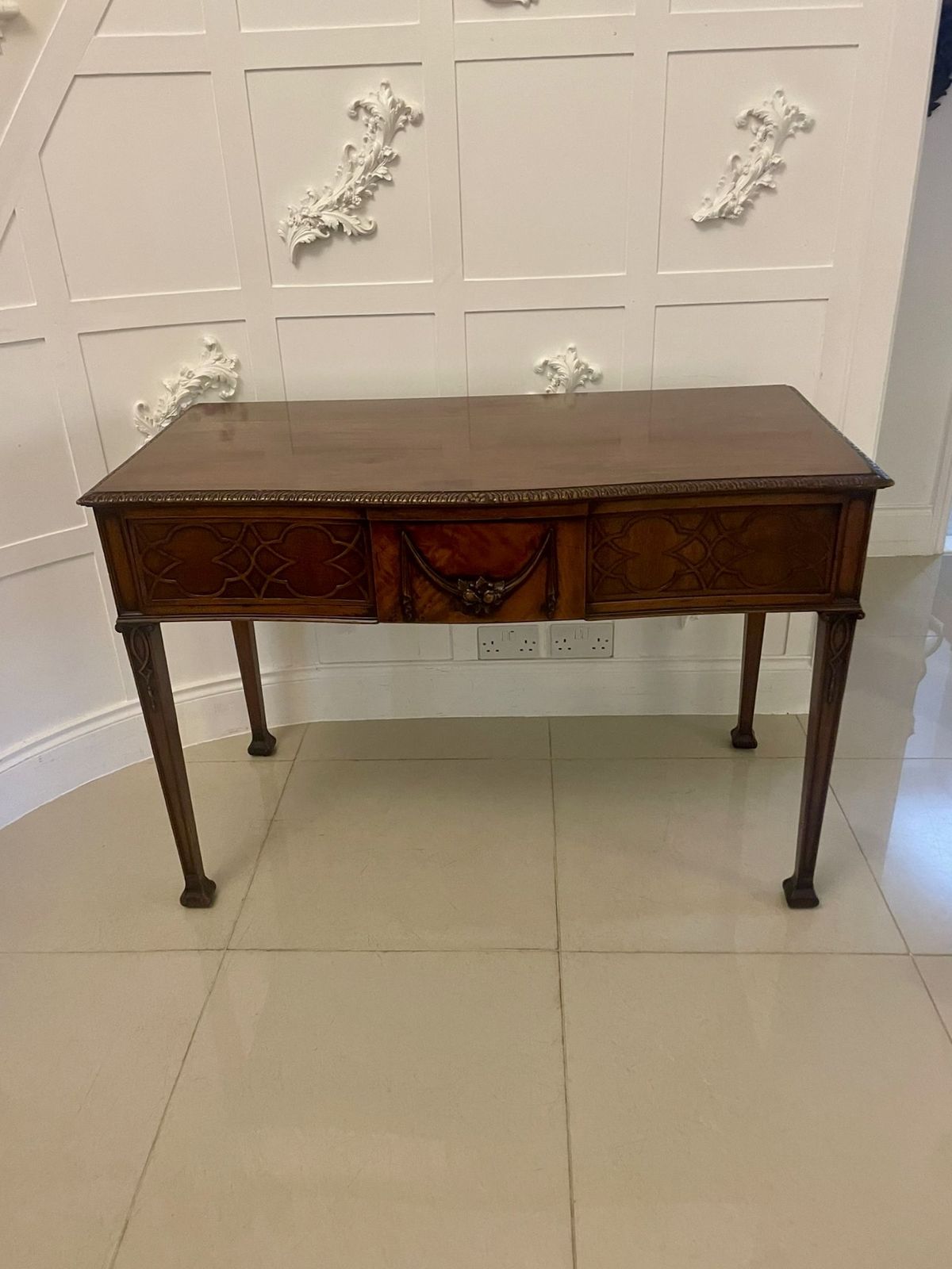Antique 19th Century Quality Carved Figured Mahogany Serving Table photo Furniture