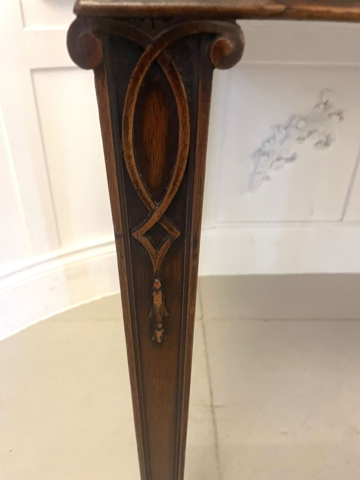 Furniture Antique 19th Century Quality Carved Figured Mahogany Serving Table photo
