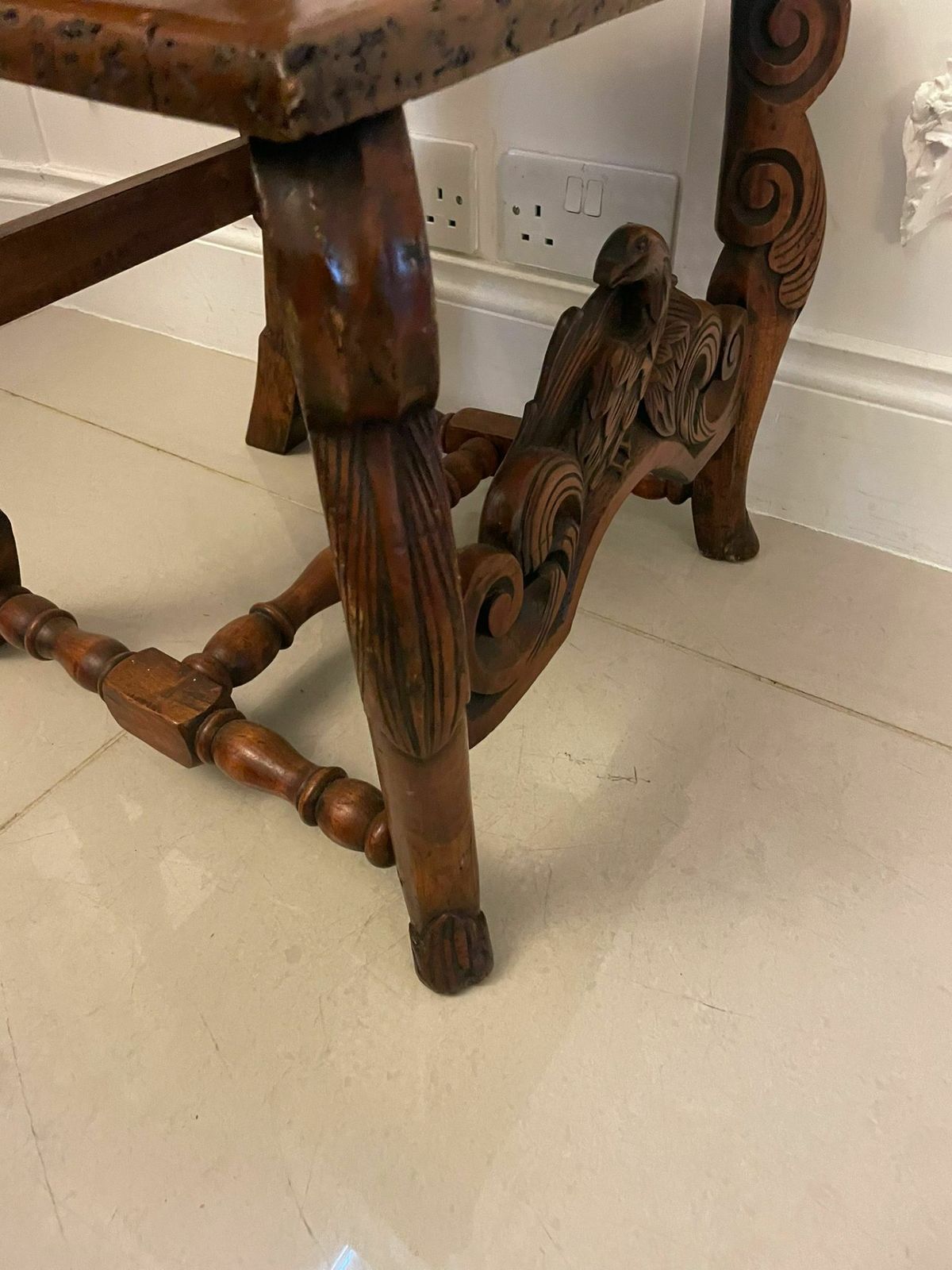 Furniture Set Of 4 Antique 19th Century Quality Carved Walnut Dining Chairs photo