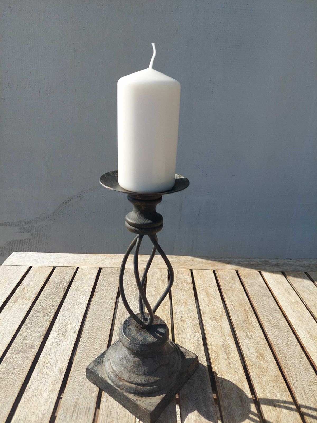photo furniture Vintage Iron Candle Holder / Vintage Iron Candlestick / Industrial Style / Mid Century Cande Holder / Industrial Candlestick / Italy / 80's